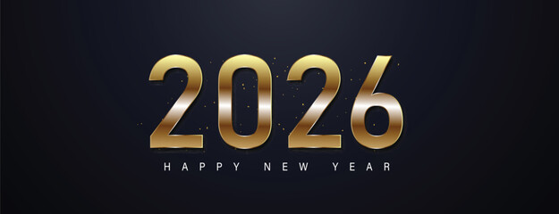 2026 Happy New Year Background Design. Greeting Card, Banner, Poster. Vector Illustration.