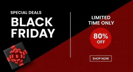 Black Friday sale with 80 percent off and gift box