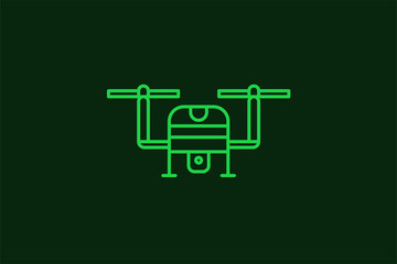 drone illustration in flat style design. Vector illustration.	