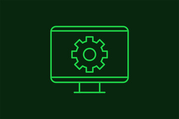 monitor settings illustration in flat style design. Vector illustration.	