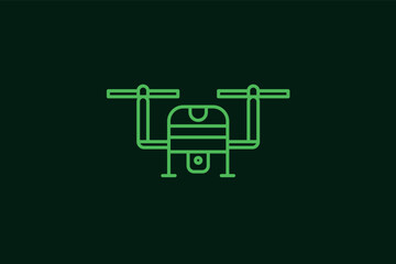 drone illustration in flat style design. Vector illustration.	