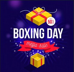 Boxing Day Mega Sale Gift Box and Discount Offer present