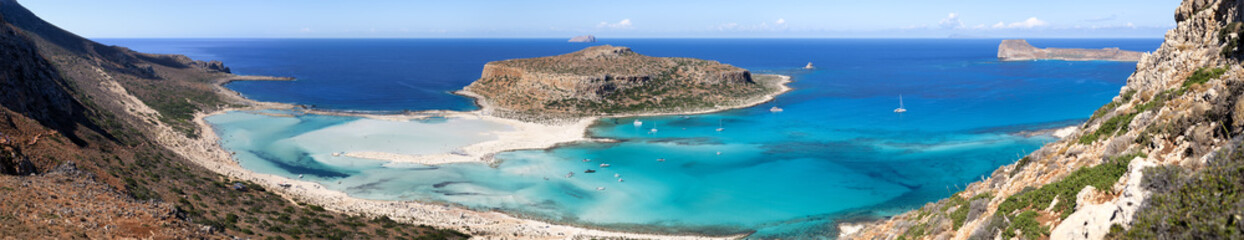 Panoramic View of Balos Beach Lagoon in Crete