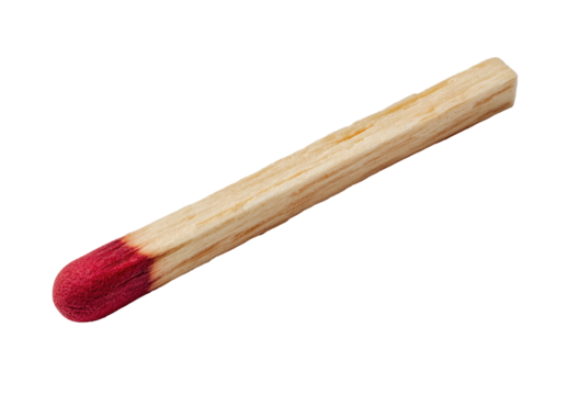A single matchstick, angled, with a red head