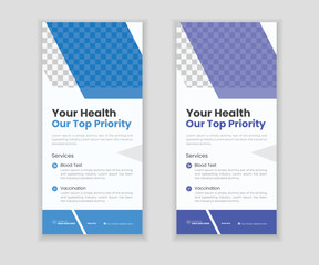 Medical Healthcare Roll-Up Banner Design Template