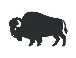 Bison Silhouette Illustration Buffalo Animal Vector Icon Design