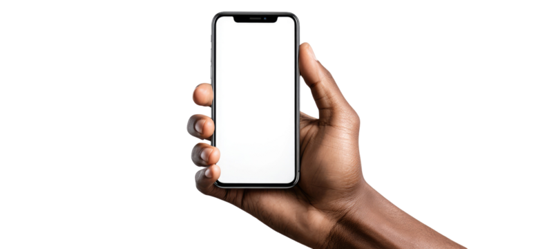 Hand holding a smartphone
