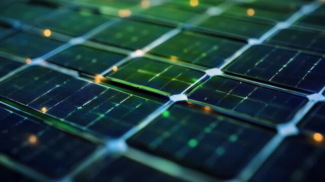 Rows of solar panels are interconnected in a grid format, effectively harnessing sunlight for energy.