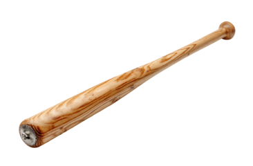 Wooden baseball bat, angled view