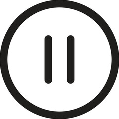 Pause Button Icon in Circle Vector for Media Player and UI Design