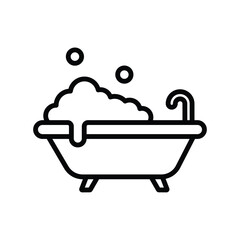 bathtub icon in trendy flat design
