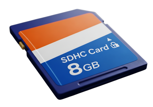 Blue orange white memory card storage device sd card digital