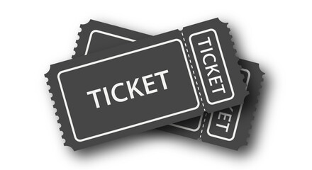 Stack of Gray Tickets Mockup Event Admission Raffle Entry Lottery Icon Pass Template