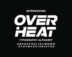 Obraz premium Dynamic typographic character set design featuring a modern, bold, and expressive slanted font