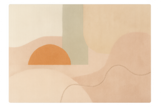 Abstract landscape art with neutral organic shapes