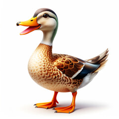 Obraz premium A detailed portrait of a mallard duck with vibrant plumage and features