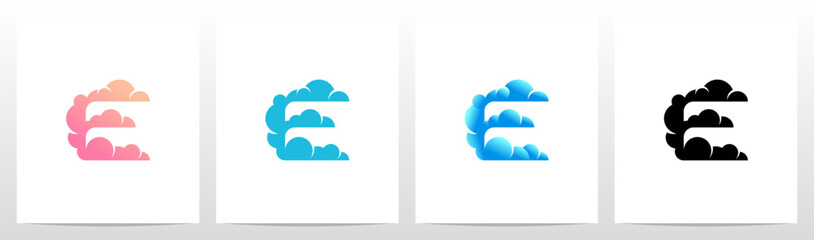 Clouds Forming Letter Initial Logo Design E