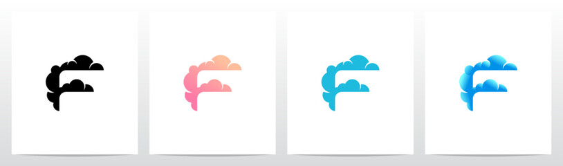 Clouds Forming Letter Initial Logo Design F