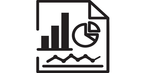 Report writing document with charts icon vector