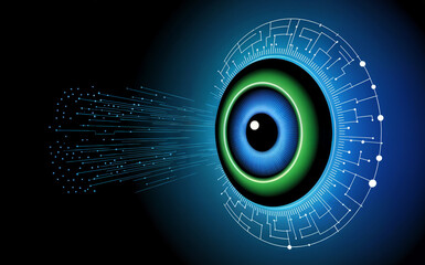 Futuristic Cyber Eye for Technology, Surveillance, and AI Vision