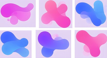 Pink and blue gradient forms float on a background. Good for social media graphics, website design, and branding.