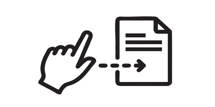 Move drag document action icon vector