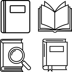 Education and Knowledge Vector Icons Depicting Books and Learning Tools