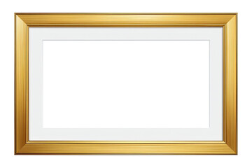 Gold picture frame, empty, rectangular, and elegant