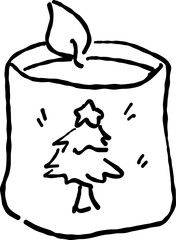 Hand Drawn Christmas Candle, Whimsical 