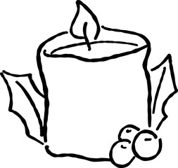 Hand Drawn Christmas Candle, Whimsical 