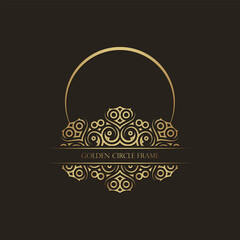 Luxury Golden Circle Frame with Ornate Scrollwork