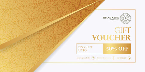 Luxury Gold Pattern Gift Voucher Template