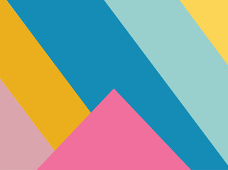 colorful diagonal stripes geometric abstract pink triangle teal yellow modern flat design playful composition