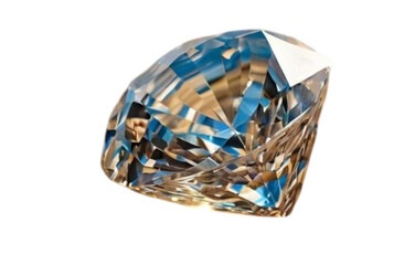 Closeup of a brilliant cut diamond reflecting a colorful spectrum of light.