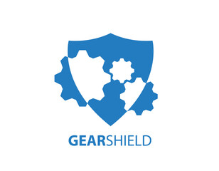 Gear shield vector logo template