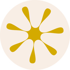 Minimal Organic Yellow Starburst Shape Vector – Soft Pastel Abstract Blob Illustration