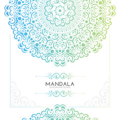Elegant Gradient Round Mandala Decoration Invitation Ornament Background Design