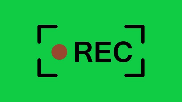 Recording in progress animation on a green screen background, ideal for video editing, chroma key compositing, digital alerts, notification graphics, and modern motion design projects.