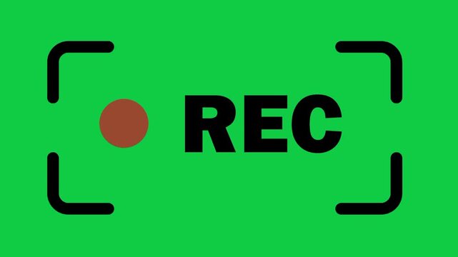 recording sign, record animation, in process, green screen, chroma key, recording alert, motion graphic, record text, video overlay, digital alert, recording icon, editing asset, alert message, record