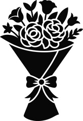 Floral Bouquet Silhouette Vector
