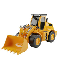 Isolated yellow loader on the black background isolated illustration on transparent background