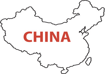  China Vector Map  map on isolated bacckground