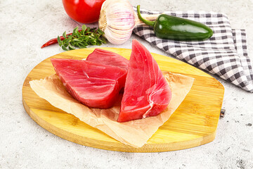 Raw fresh tuna fish steak