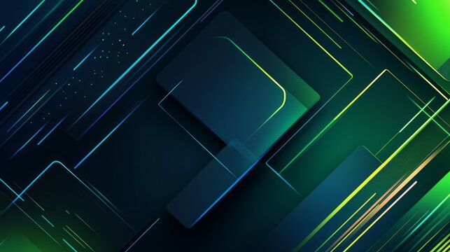 Green grainy gradient geometric background dark green with blue lights shadows noise texture effect