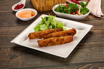 Fried Vietnamese spring roll with special sauce