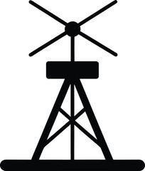 Naklejka premium TV Antenna Silhouette Vector Art Illustration