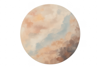 Abstract watercolor planet texture on transparent background
