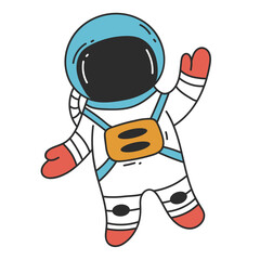 Space astronaut character galaxy planet logo t shirt print cosmos concept. Vector graphic design illustration element