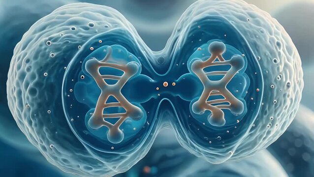Cell Division, Mitosis, Replication, Medical Illustration, Biological Process, Science Graphic