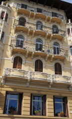 Sanremo, Italy - Facade of building at central street of Sanremo